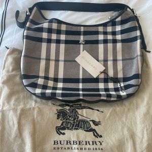 Burberry Black&White Check Hobo Bag